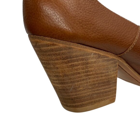 Rachel Comey Cognac Falk Pump Block Heel Leather Size 6.5 Neutral Minimalist EUC - Picture 7 of 12